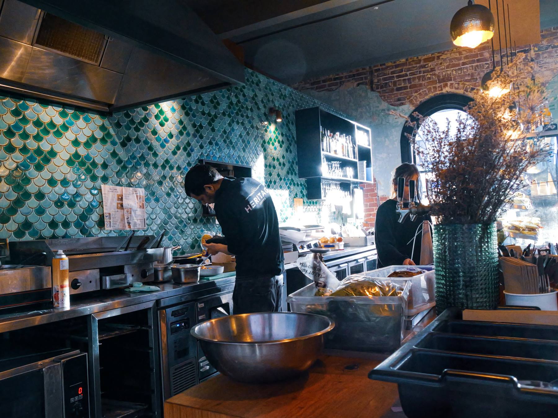 Anurag and the kitchen team at work